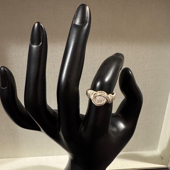 Silver & Opal wired women’s ring - Picture 1 of 6